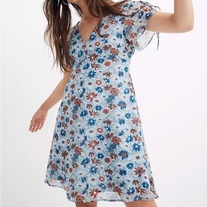 Madewell Open-Back Mini Dress in Wildflowers